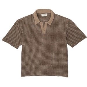 Officine Generale Textured Cotton Jersey Short-Sleeve Polo - NWT